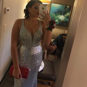 Silver prom dress